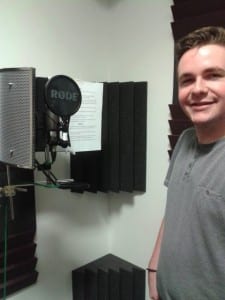Recording the narration with Oliver Dyson